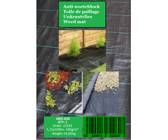 Worteldoek 105g/m² 1,25x100m zwart met plantlijnen