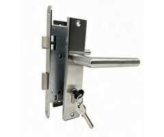 Hermic Tuindeursloop met rechte kruk en cilinder 72x165mm RVS