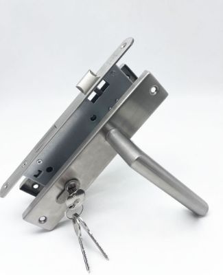 Hermic Tuindeursloop met rechte kruk en cilinder 72x165mm RVS