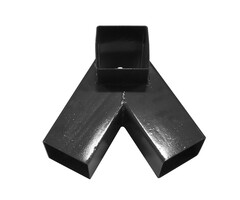Hermic Schommelverbinding 92x92x92 mm zwart gepoedercoat staal 2mm dik