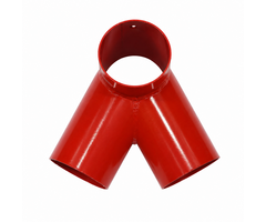 Hermic Y-schommelverbinding 3-weg rood gepoedercoat 2mm voor speeltoestellen