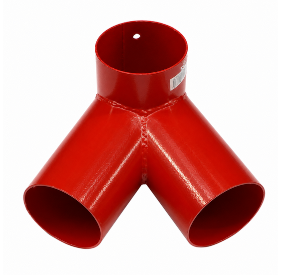 Hermic Y-schommelverbinding 3-weg rood gepoedercoat 2mm voor speeltoestellen