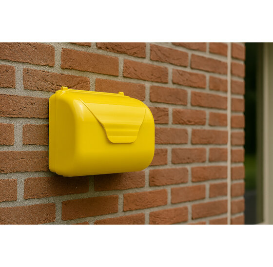 Hermic Gele kunststof brievenbus 250x225x150mm voor wandmontage