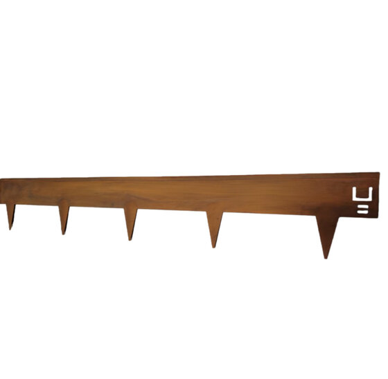 Hermic Cortenstaal kantopsluiting 106x16 cm - 1,5 mm dik met gevouwen rand