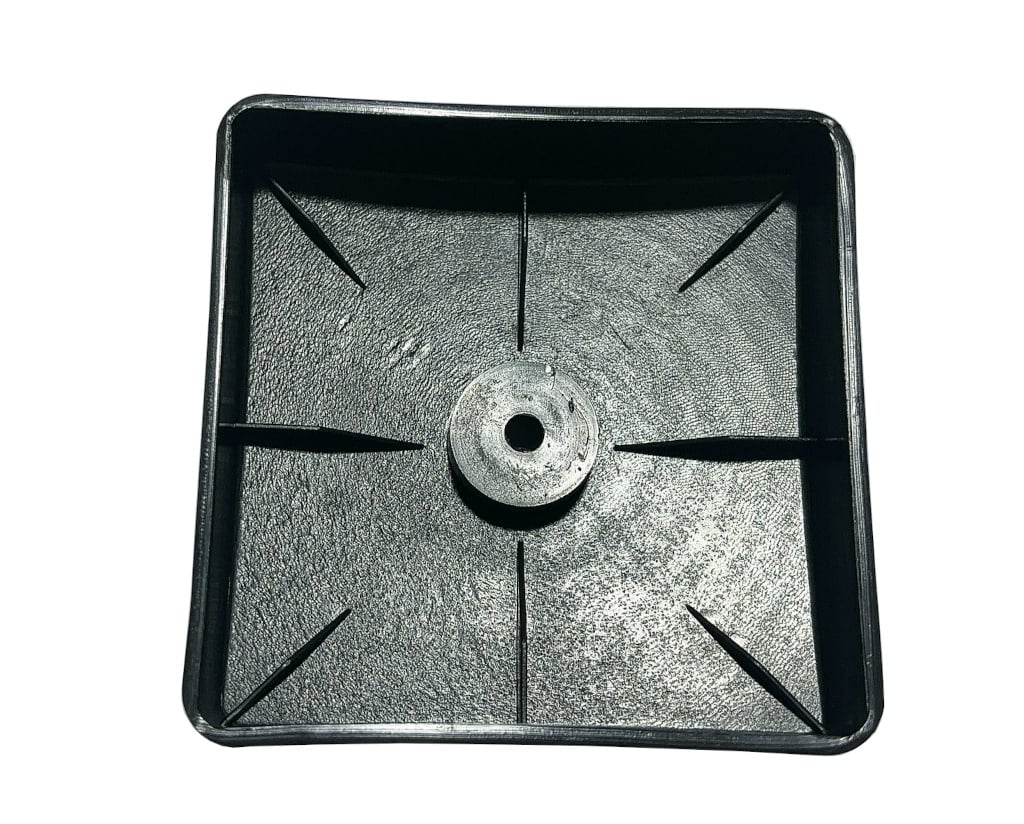 Hermic Vierkant profiel 91x91mm met zwarte kunststof coating