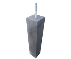 Hermic Betonpoer antraciet 120x120mm met facetrand en draadstang