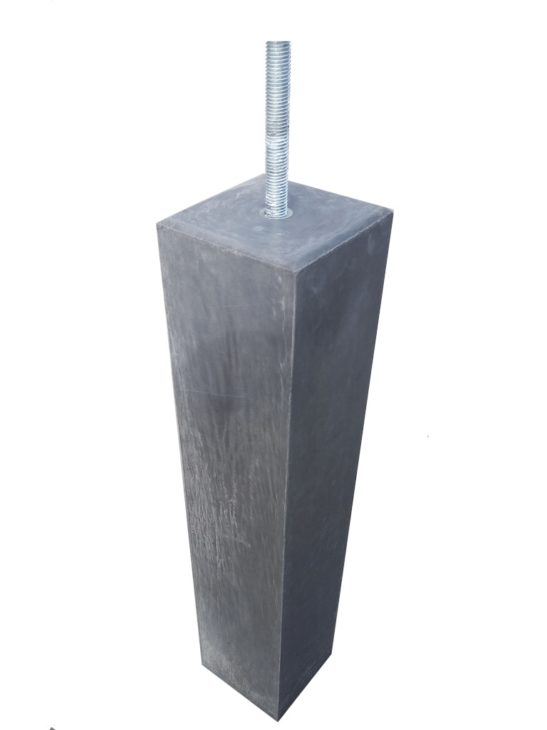 Hermic Betonpoer antraciet 120x120mm met facetrand en draadstang