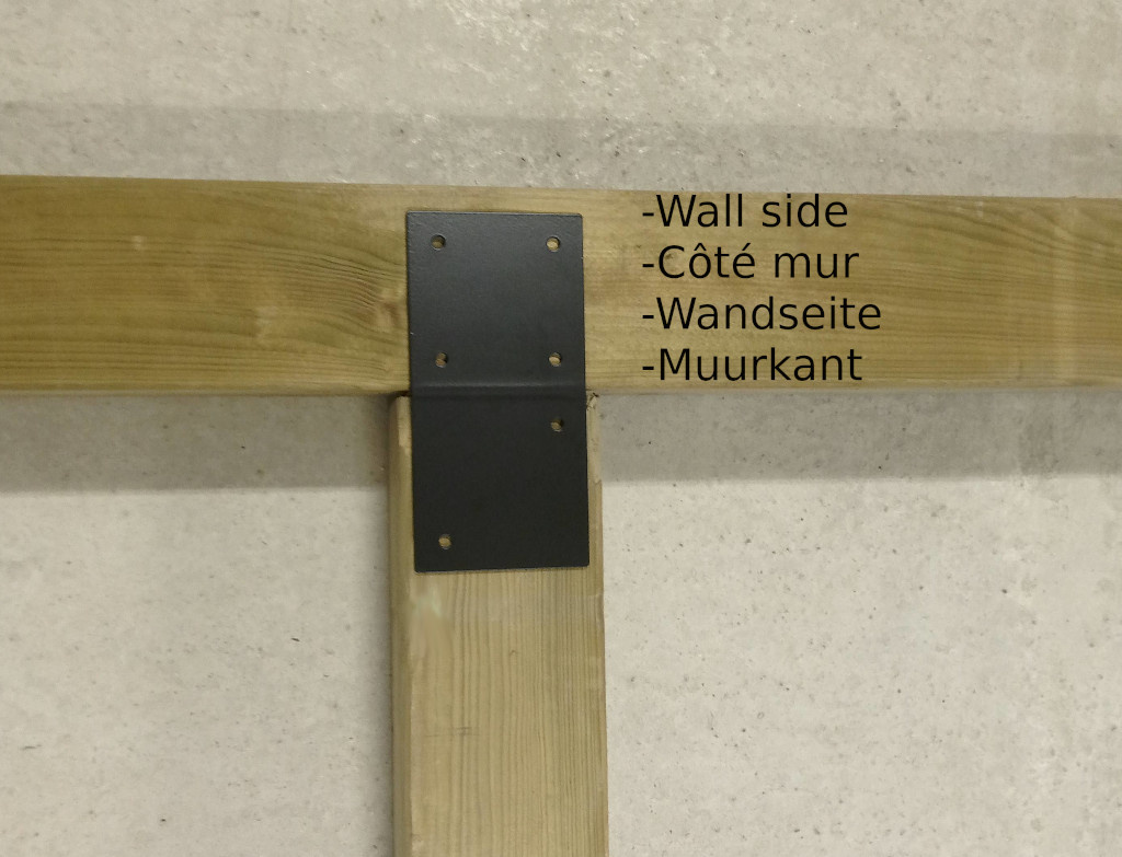Houtverbinding T-stuk 195x394mm Zwart