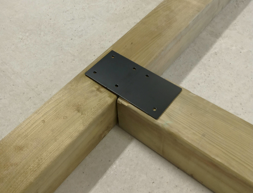 Houtverbinding T-stuk 195x394mm Zwart