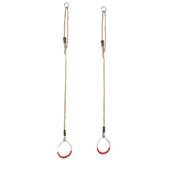 Gymnastiekringen metaal 120mm diameter met touw en verstelbare ophang