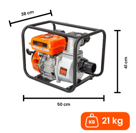 Benzine waterpomp 60.000 ltr/u met aluminium motorblok