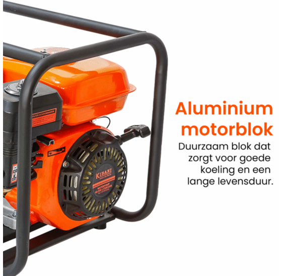 Benzine waterpomp 60.000 ltr/u met aluminium motorblok