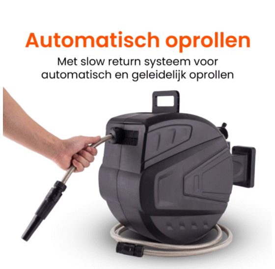 Waterslanghaspel automatisch 30m met 8 sproeistanden