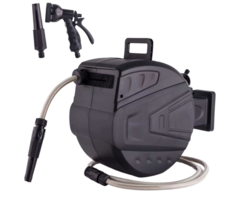 Automatische waterslanghaspel 25m met wandmontage en sproeiset