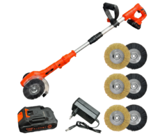 Accu onkruidborstel 20V met 3 borstelsets - Kibani draadloos