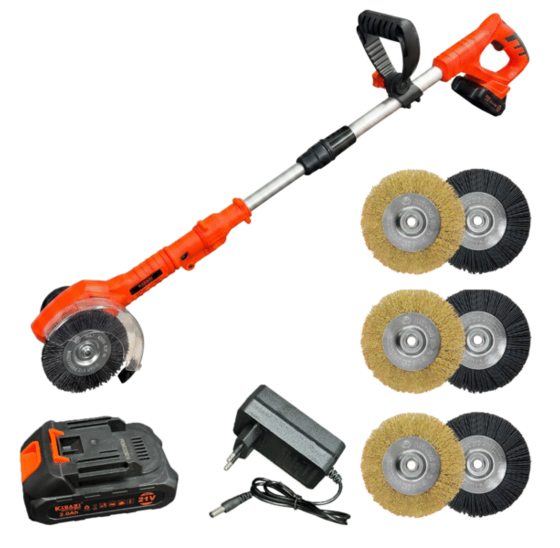 Accu onkruidborstel 20V met 3 borstelsets - Kibani draadloos