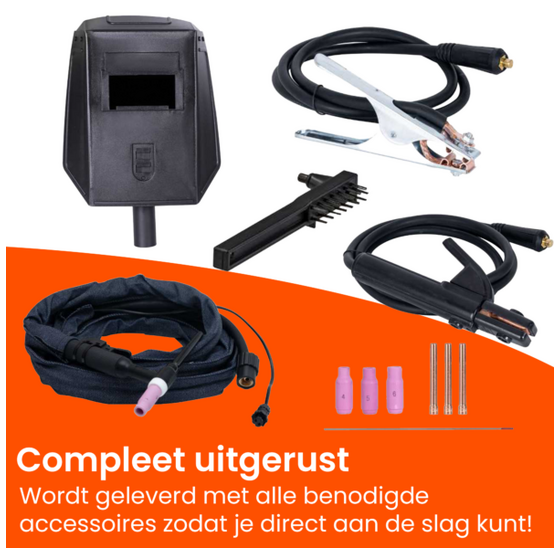 TIG lasapparaat 200A AC/DC voor aluminium, staal, RVS en koper