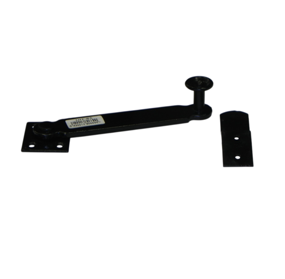 Luikoverslag 165x25mm zwart metaal met scharnier voor luiken en kleppen