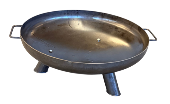 Hermic Vuurschaal carbon staal 600 mm met poten en handvatten