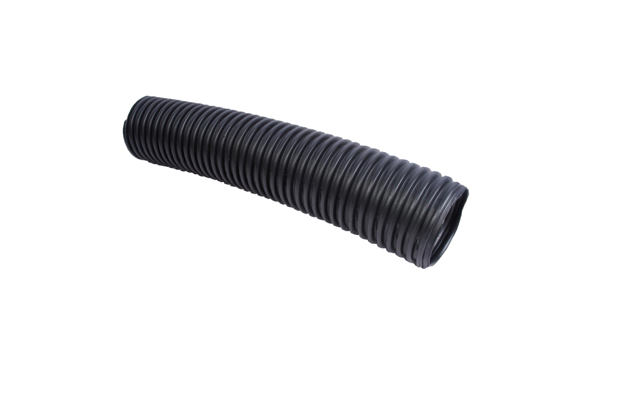 Beluchtingsslang PVC Ø80mm zwart gesleufd met kous 50 meter