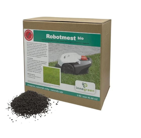 Robotmest bio 3 kg organische gazonmeststof voor 45-60 m²