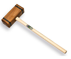 Houten sleg met ovale steel 100 cm, rechthoekige kop