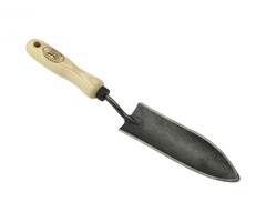 Verplantschepje gesmeed staal 140mm met essenhout handvat De Wit