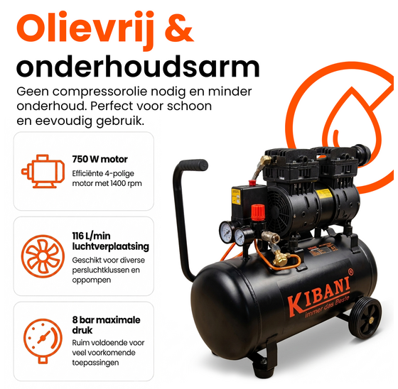 Kibani Silent Compressor Ecoline 24 liter