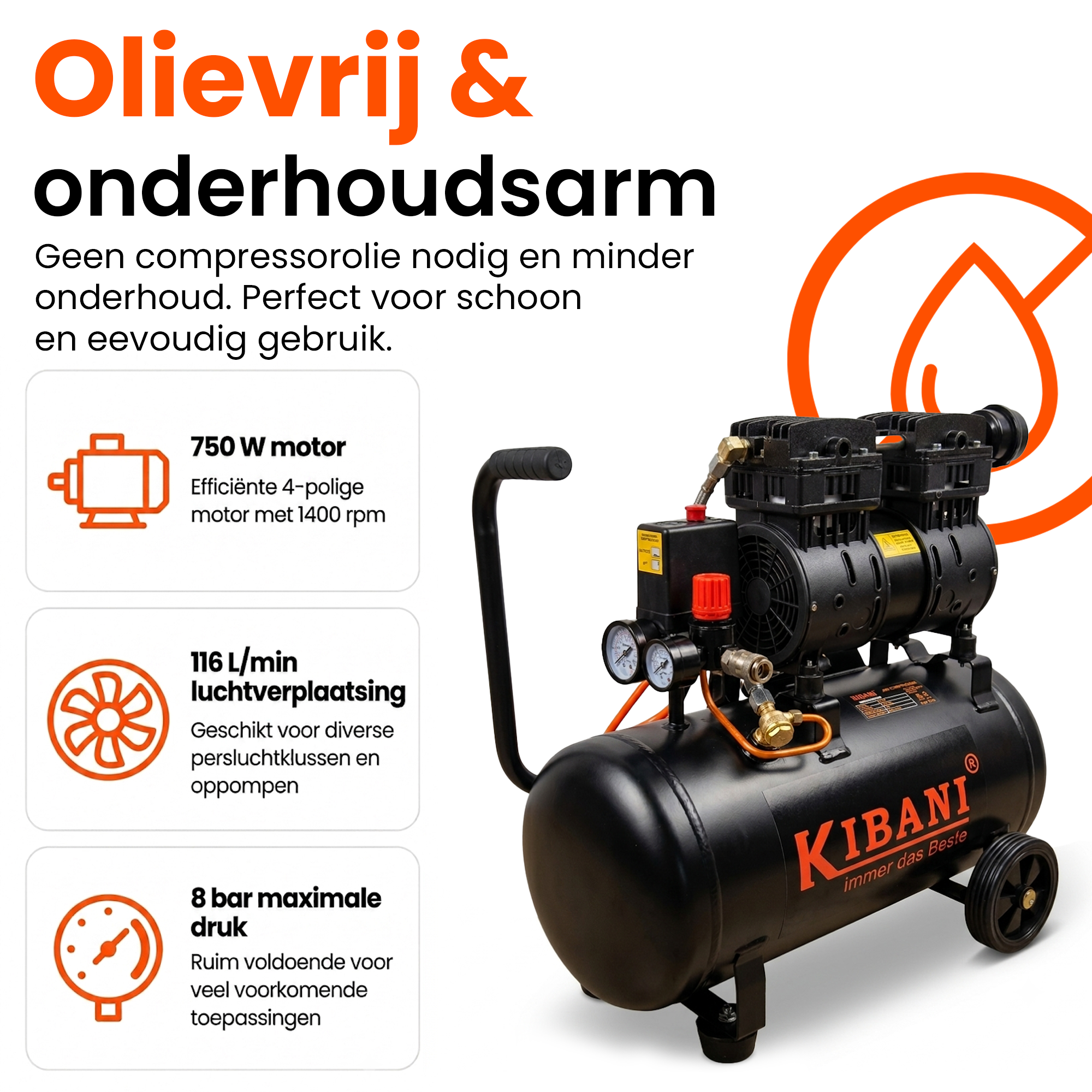 Kibani Silent Compressor Ecoline 24 liter