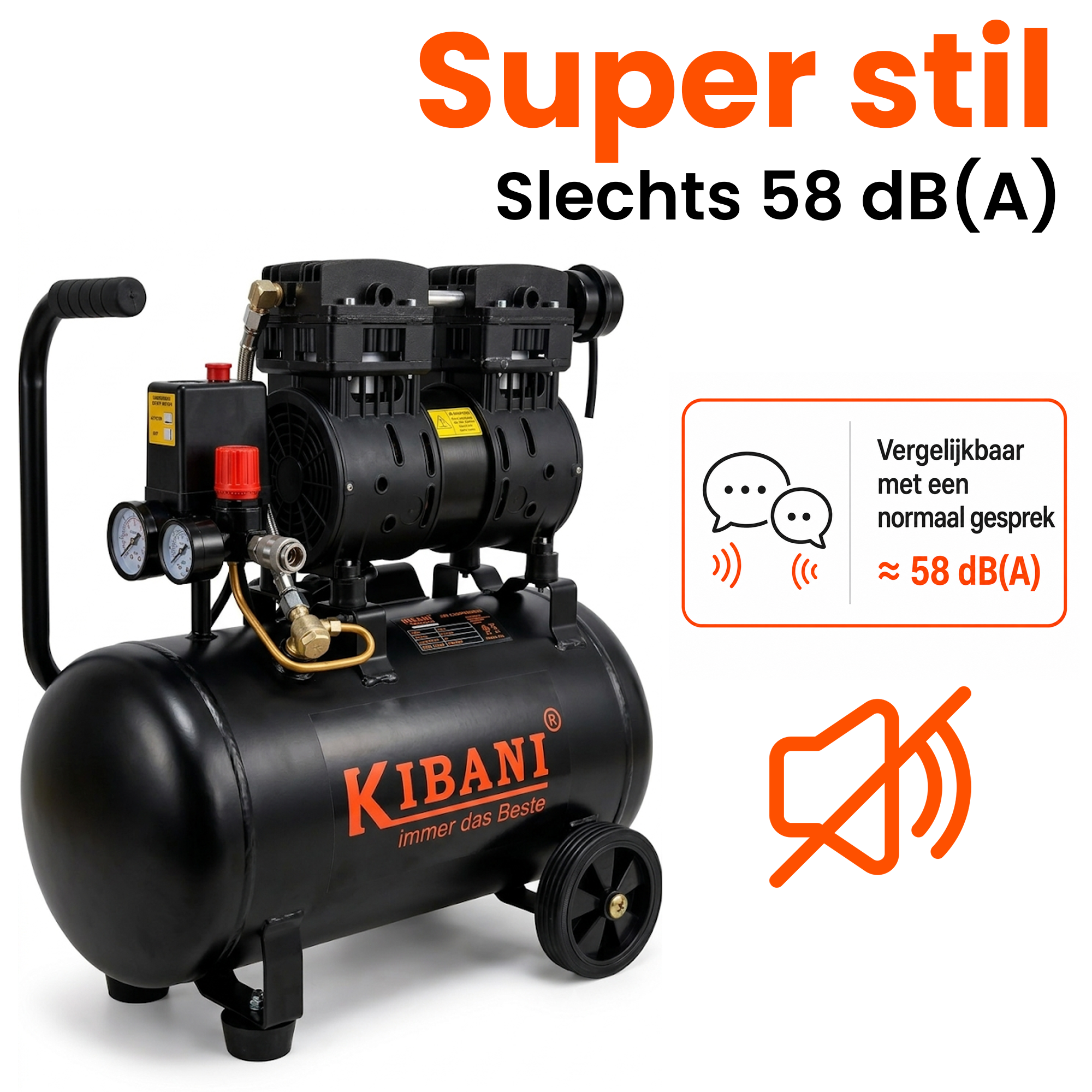 Kibani Silent Compressor Ecoline 24 liter
