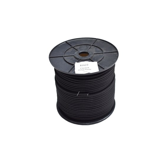 Elastisch koord 8 mm zwart - 100 meter rol