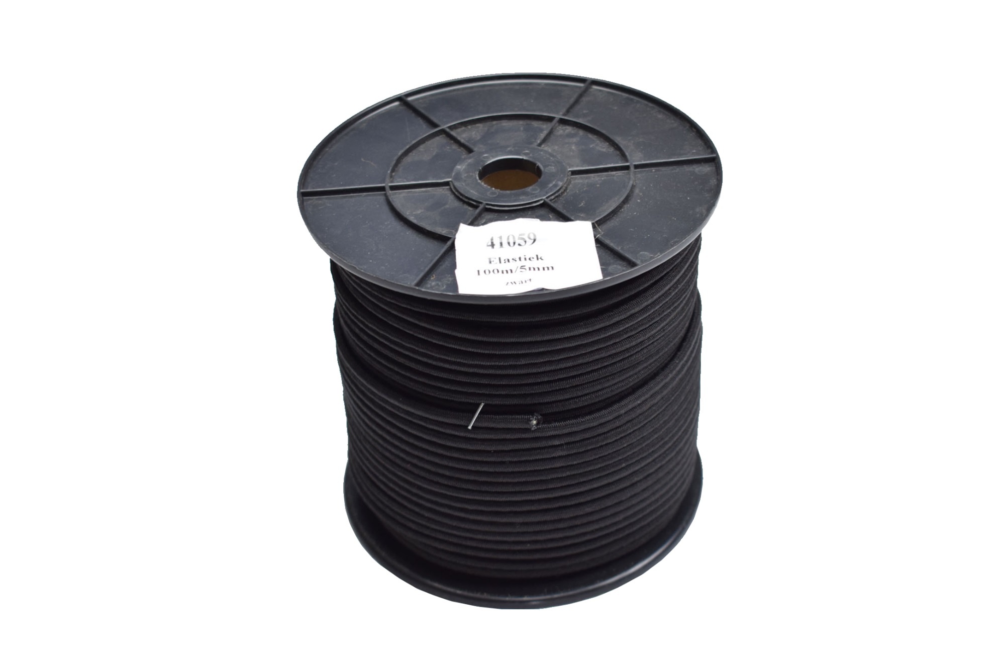 Elastisch koord 8 mm zwart - 100 meter rol