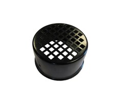 Eindkap staal rond 80mm zwart met beluchtingsgaten, verzinkt RAL 9005
