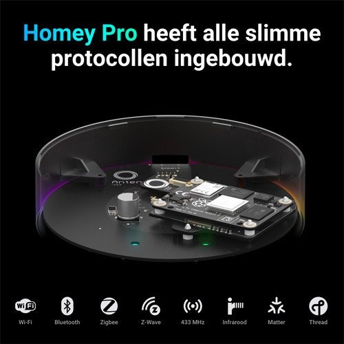 Smart home hub met 7 protocollen - Athom Homey Pro 2023