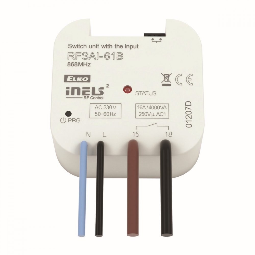 Draadloze schakelactor 868MHz 16A inbouw relais ELKO RFSA-61B
