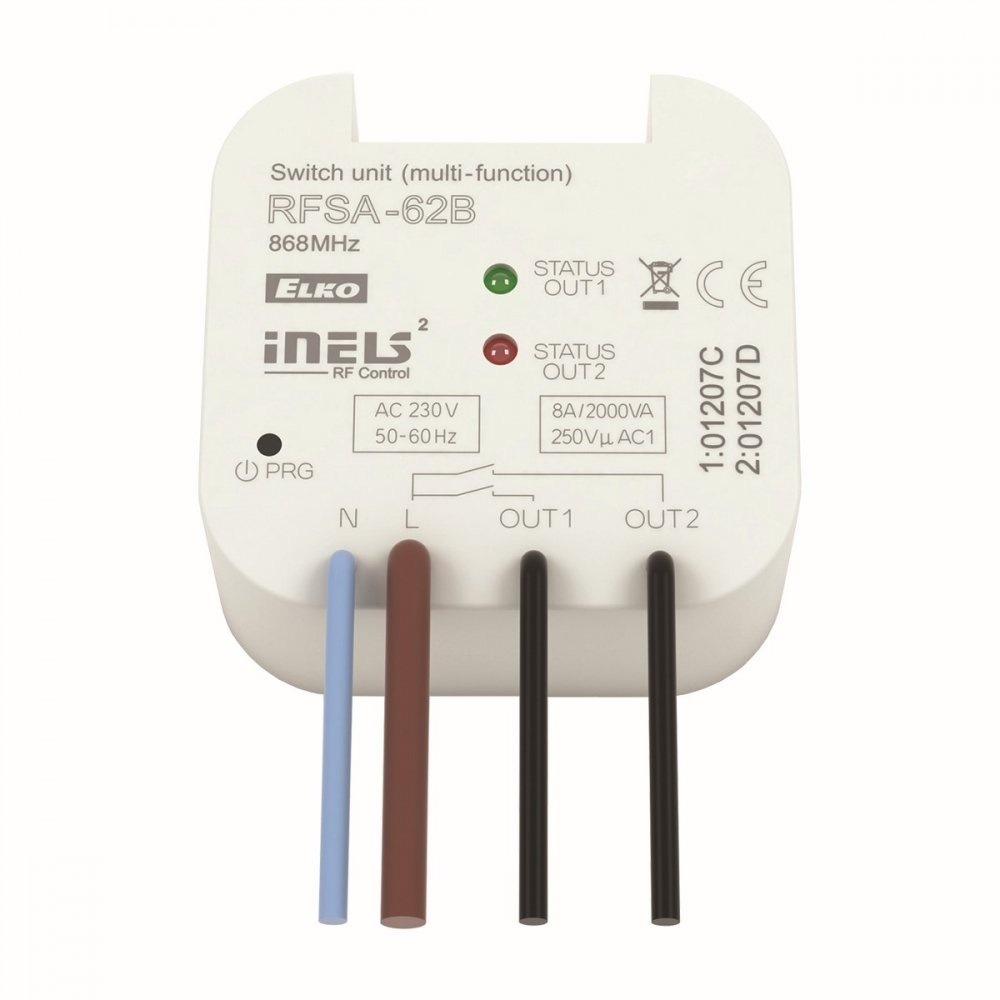 Draadloze schakelactor 2-kanaals 868MHz ELKO EP RFSA-62B 8A 230V