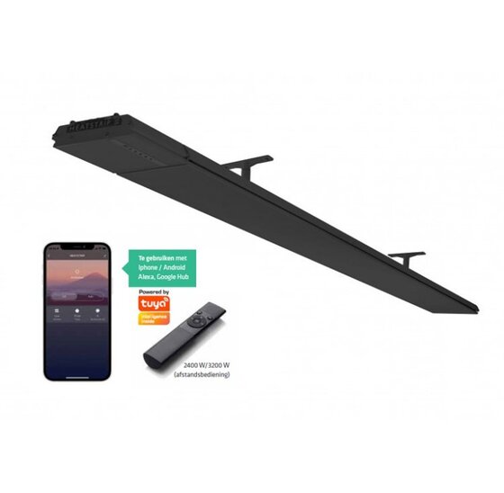 Terrasverwarming - Heatstrip Design 3200 watt + Remote & app