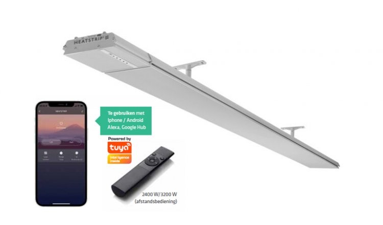 Infrarood terrasverwarmer 2400W met app en afstandsbediening