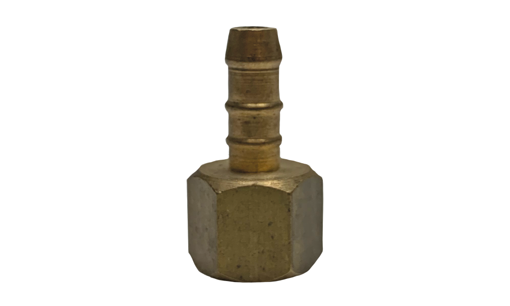 Messing slangpilaar 8mm met 3/8" binnendraad voor gasinstallatie