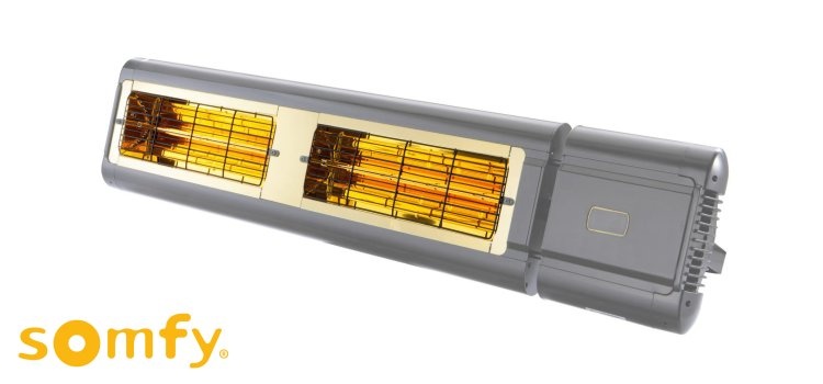 Infrarood terrasverwarmer 3,0 kW antraciet met Somfy io-bediening