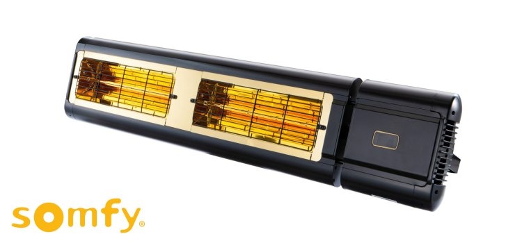 Infrarood terrasverwarmer 3000W Tansun Monaco io zwart Somfy