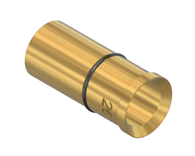 Venturi messing 35x75 mm, diameter 26 mm met veerring voor gasheater