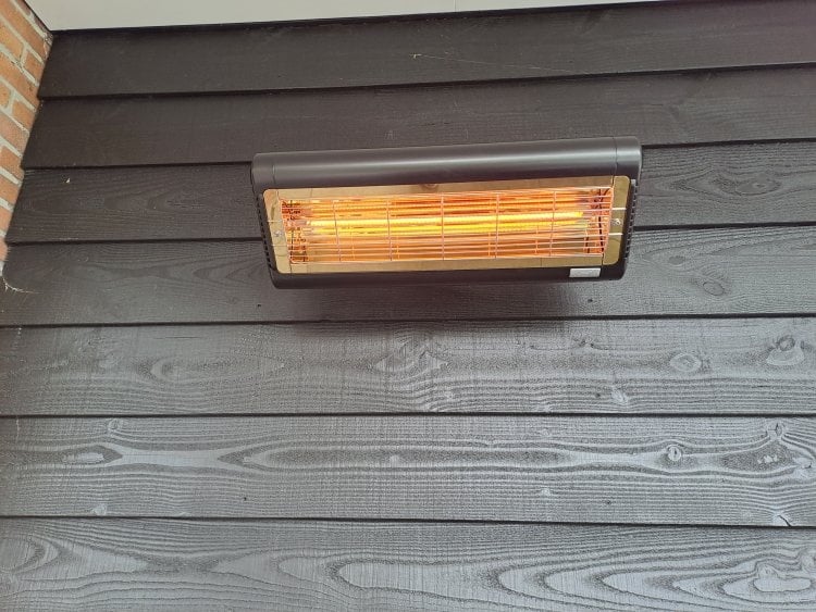Infrarood terrasverwarmer 2000W carbon zwart IP24 binnen/buiten