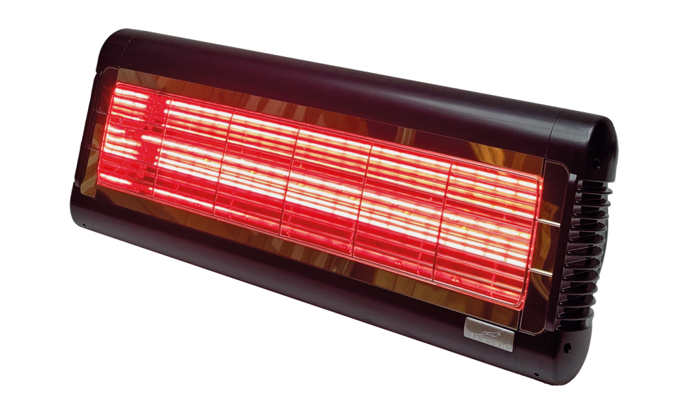 Infrarood terrasverwarmer 2,4 kW ultra low glare zwart IP-rated