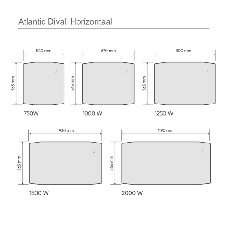 Atlantic DIVALI CONNECTE H 750 W Wit Elektrische Radiator