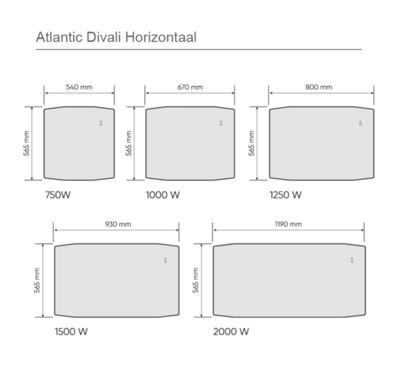 Atlantic DIVALI CONNECTE H 1500 W Wit Slimme Radiator