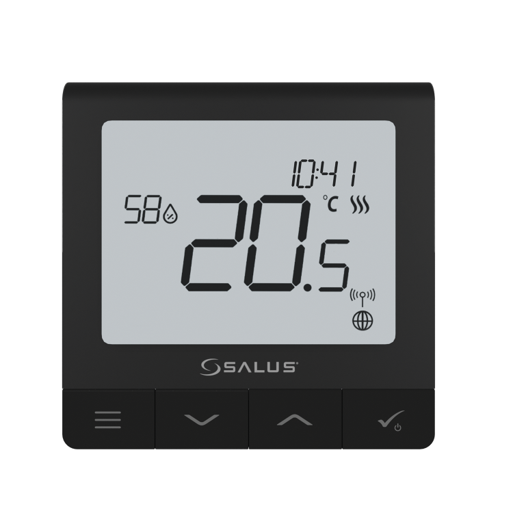 Salus SQ610BRF Draadloze Thermostaat Zwart