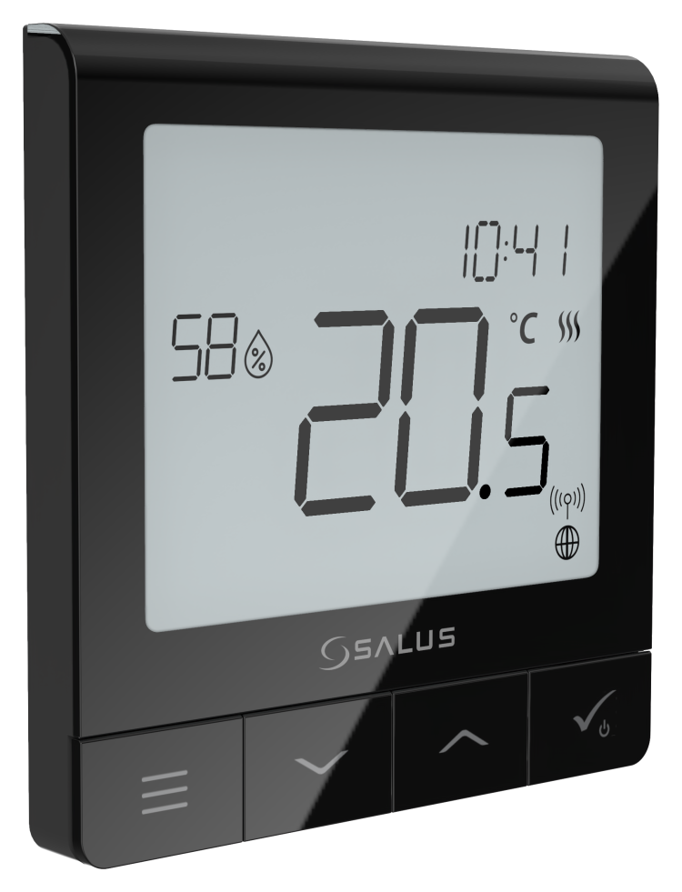 Salus SQ610BRF Draadloze Thermostaat Zwart