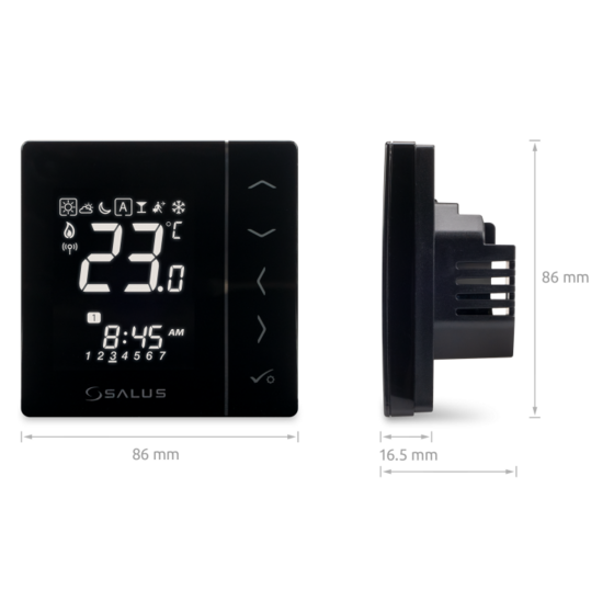 Salus VS10BRF Thermostaat Bedraad Zwart