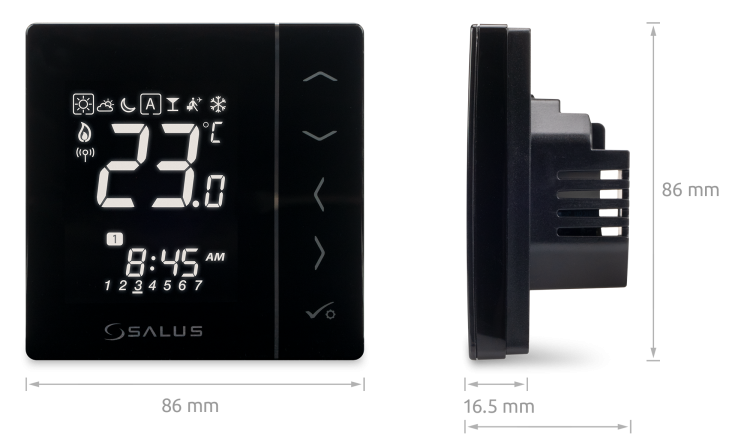 Salus VS10BRF Thermostaat Bedraad Zwart